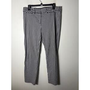 Laundry Black White Check Straight Leg Cropped Pants Sz 12